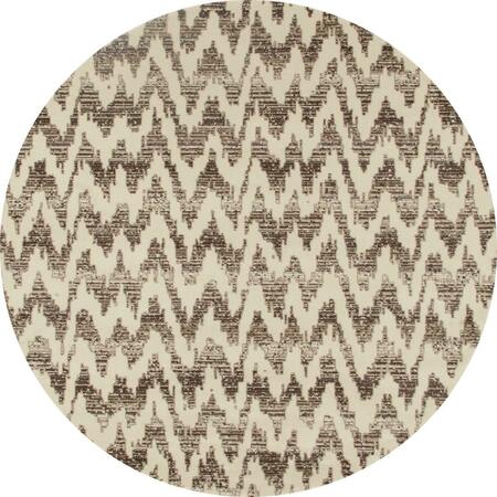 ART CARPET 8 Ft. Troy Collection Static Woven Round Area Rug, Beige 25542